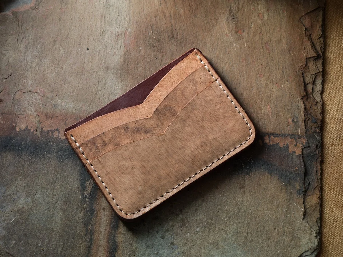 Shell Cordovan Front Pocket Card Wallet in Reverse Color No. 08