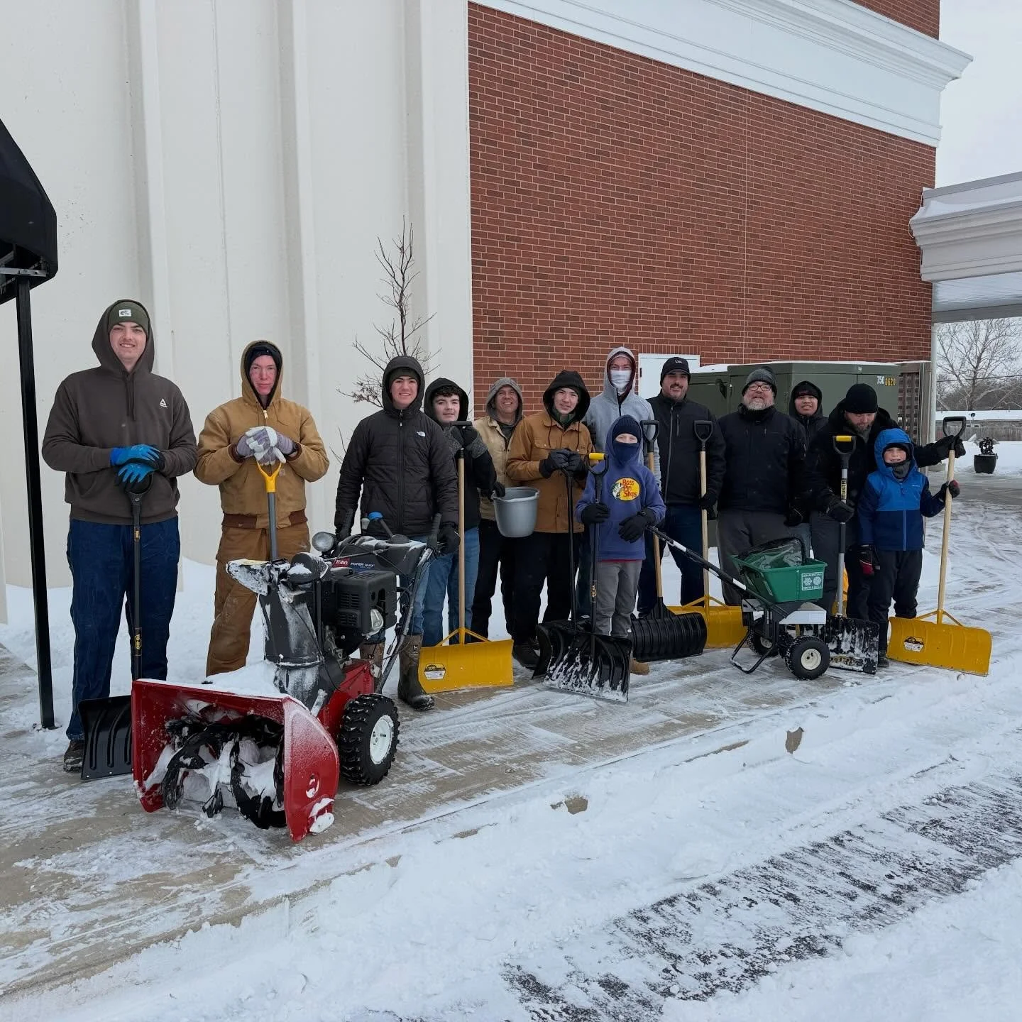 Snow can&rsquo;t stop the Church. Grateful for these men who showed up early to serve by plowing, shoveling, and loving our church family well. 💙❄️