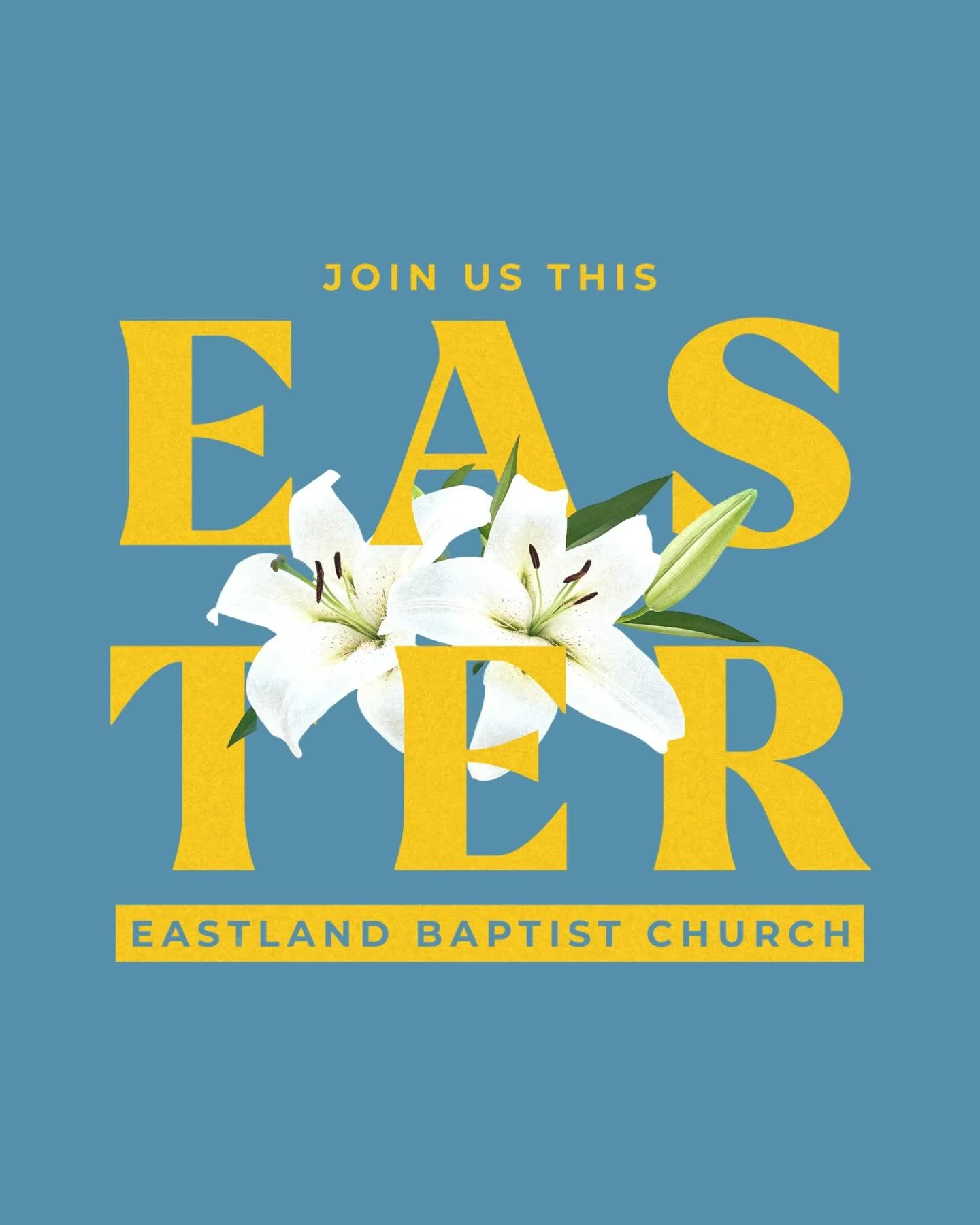 He is risen! 🙌

Celebrate the resurrection of Jesus Christ with us
&mdash; Easter Sunday, April 5th at 10:30 AM at
Eastland Baptist Church.

Following the service, there will be an Easter egg hunt for children 12 and under.

Know someone who needs t