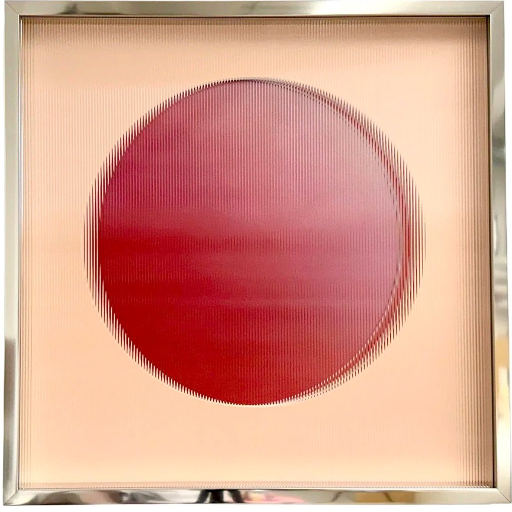 Dynamic_pinkred 2026, 
mixed media, 52 cm x 52 cm unique piece