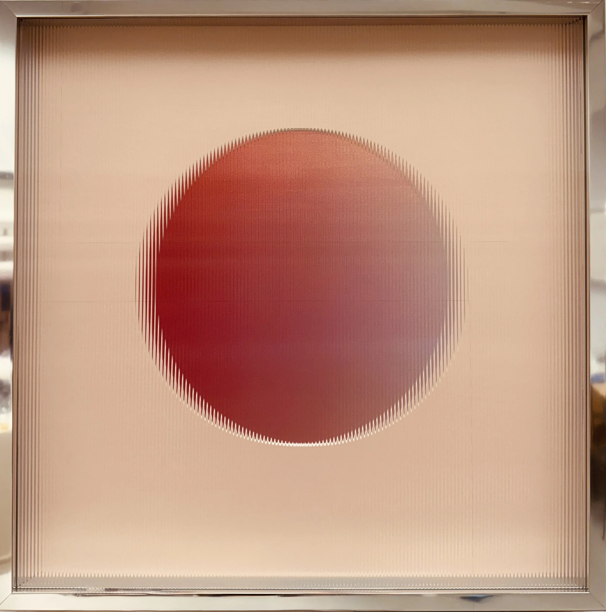 Dynamic pink 2025, 50x50 cm, mixed media, unique piece, with depth and movement_sold