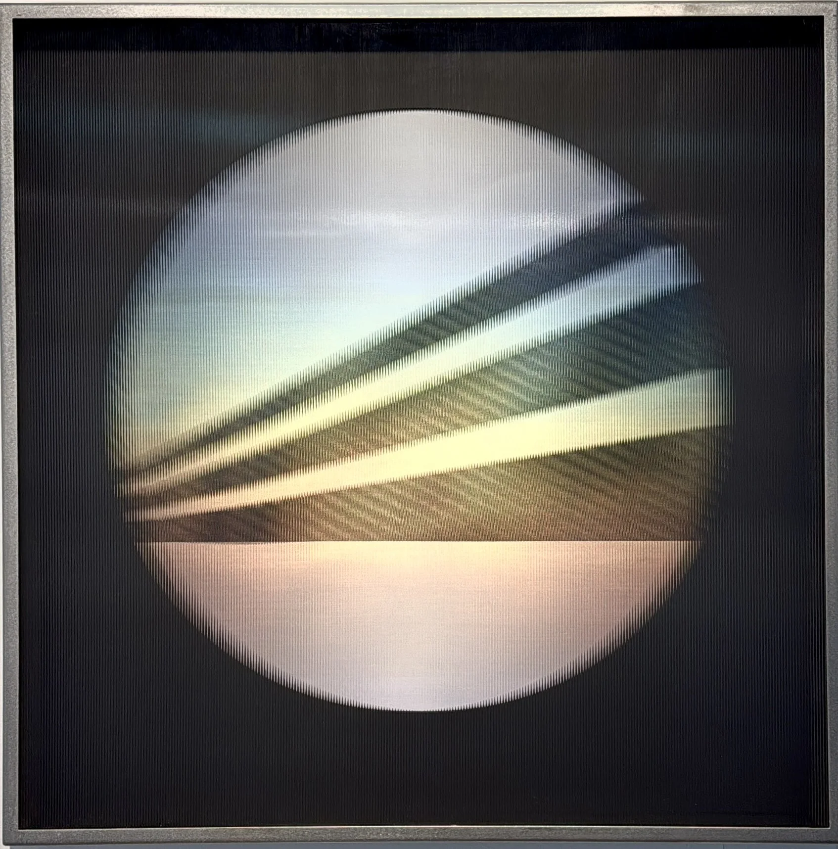 Dynamic_magic  contra, 2025, with steal frame, 90x90 cm, mixed media unique piece_sold