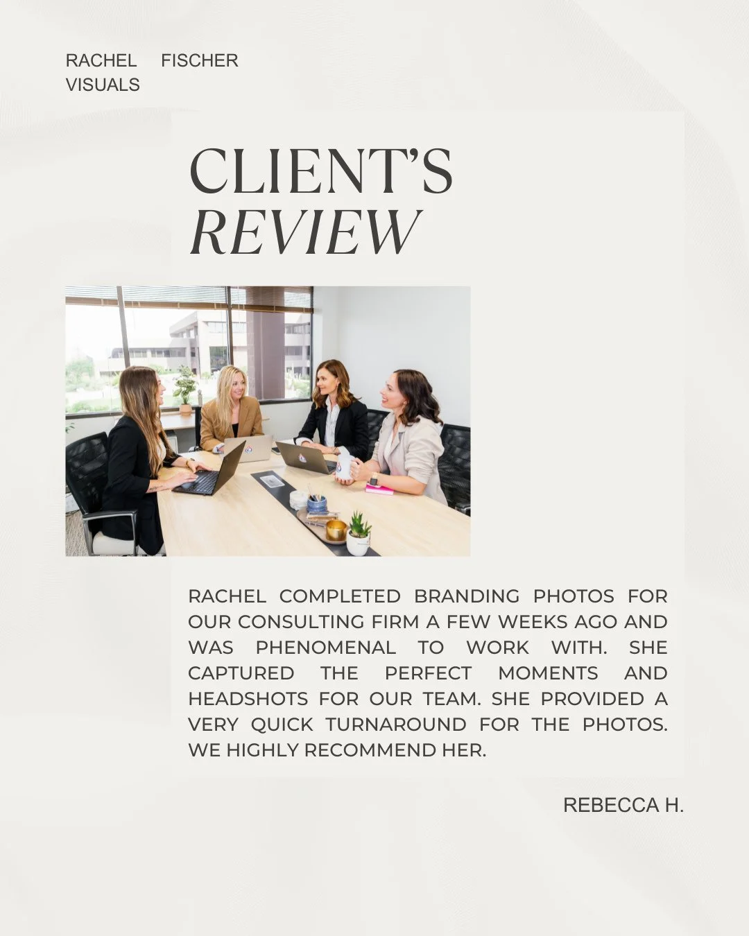 Client reviews like this seriously make my day 🤍✨⁠
⁠
I had the best time working with this team capturing their energy, their personalities, and the little moments that make their brand feel alive.⁠
⁠
Helping businesses feel confident in front of th
