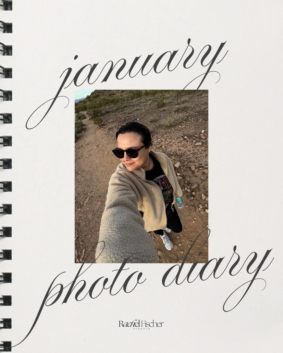 January, but make it hiking with the fam, Postino bruschetta and wine, rooftop Sabrina Carpenter yoga, coffee that looked like a wiener dog, and Dash acting like the group leader on every hike. ⁠
⁠
Honestly a pretty solid month. 🤍⁠
⁠
#ScottsdaleLife