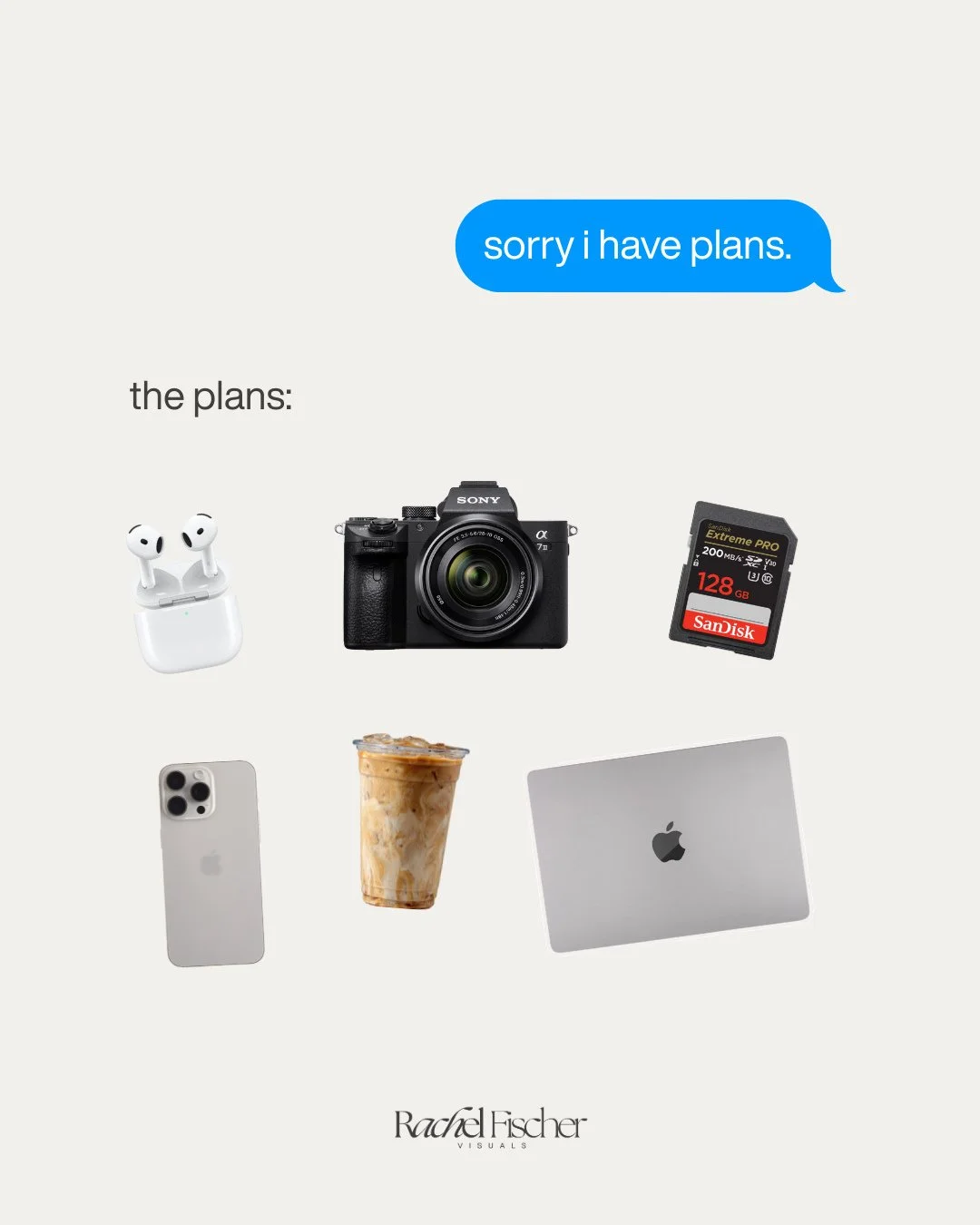 honestly this is just a tuesday. 😂📸⁠
⁠
camera loaded. airpods in. coffee in hand. laptop open. sd card ready.⁠
if you texted me and i left you on read this is why. no hard feelings. 😅⁠
⁠
currently booking brand photography sessions in Scottsdale a