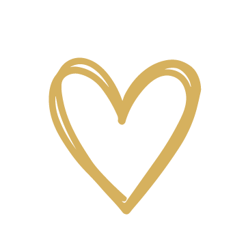 Gold heart outline on a black background.