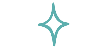 A stylized star-shaped sparkle icon in teal color.