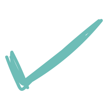 A light blue check mark symbol.