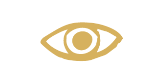 Gold eye symbol on a black background.