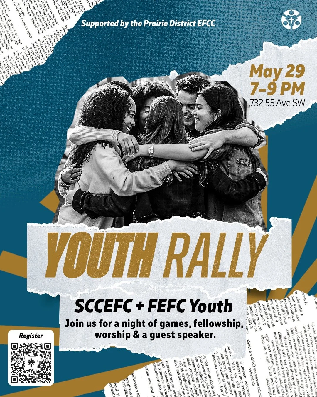 🎉 Youth Rally Night 🎉

Hey youth (ages 11&ndash;18)! You&rsquo;re invited to a special Youth Rally on May 29 | 7&ndash;9 PM at FEFC 🙌

Join us for a night of:
✨ Fun games
🙏 Worship
💬 Guest speaker
🤝 Fellowship &amp; connection

Hosted by SCCEFC