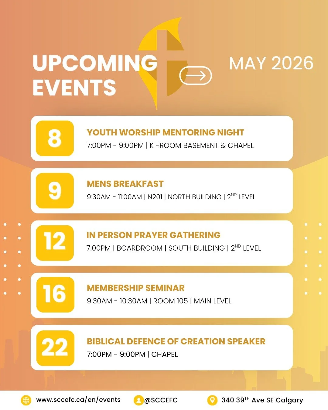 May is packed with exciting events and opportunities to connect &mdash; there&rsquo;s something for everyone! 🙌

From seminars to youth gatherings and guest speakers, we&rsquo;d love for you to join us. Special events this month include:
✨ A Biblica