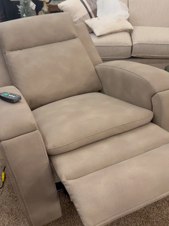 Finally!!! Finally!!!! Finally!!! They have arrived and just in time for Christmas!!! The Power Recliner with Heat, Massage and power glider rocker!!! Moms and dads rocking those babies to sleep with ease!!!