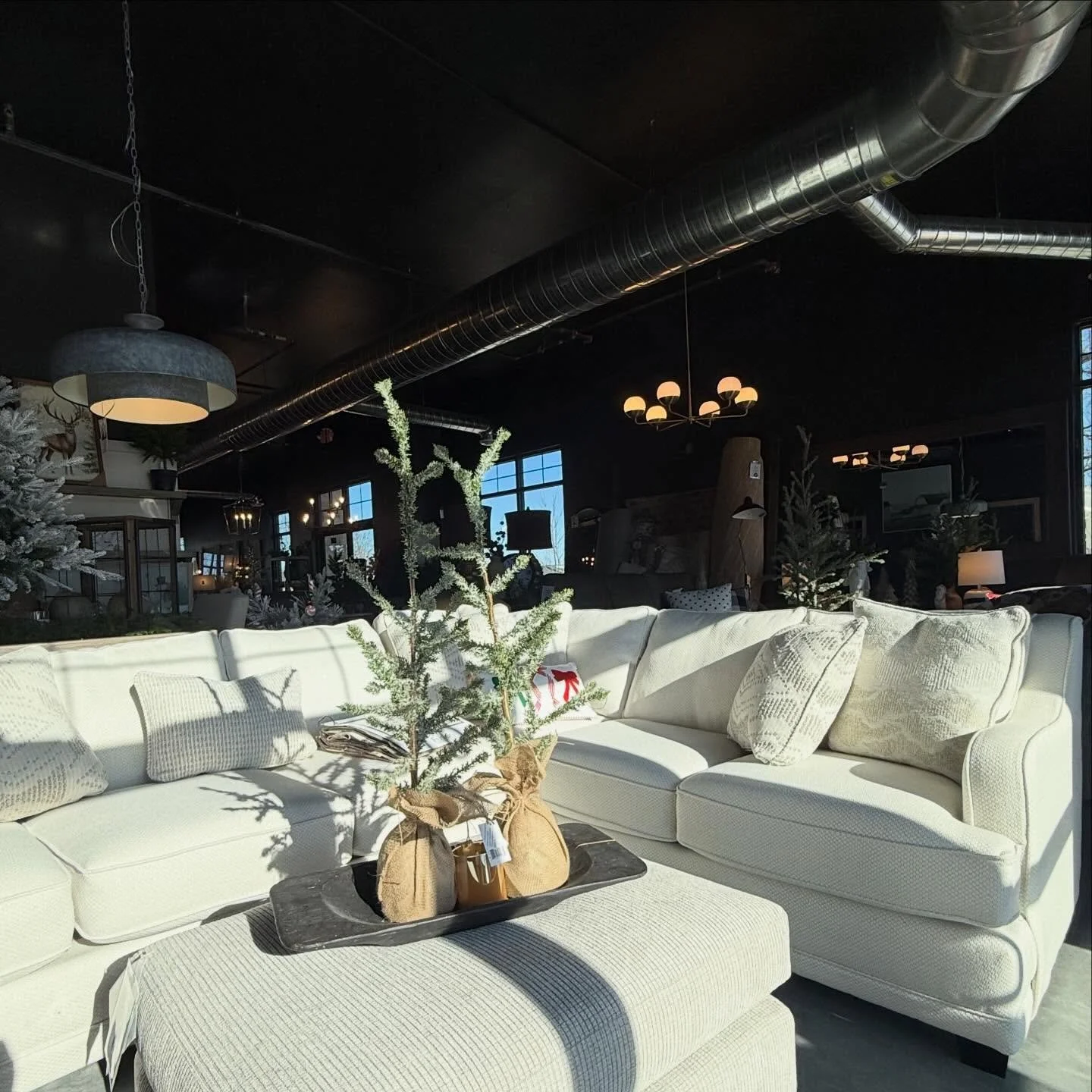 Warm glow of that afternoon sun 🌞! Reminds me that all Christmas is still 30% off and all in stock furniture like this beautiful sectional is 20% off until Christmas!