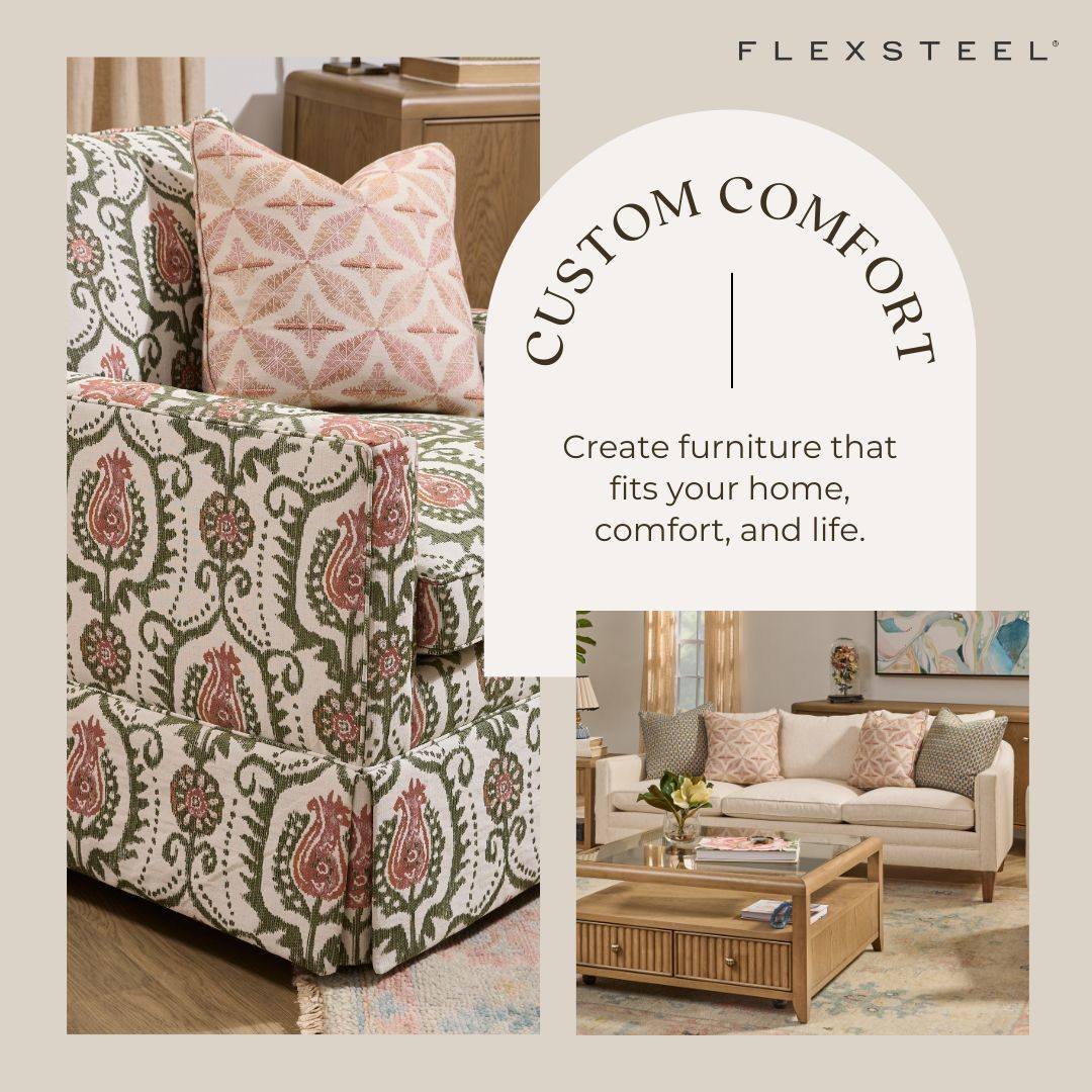 Furniture That Fits Your Life. 🛋️ Flexsteel&reg; makes custom design easy, so you can create a space that&rsquo;s truly yours. Explore the collection at Ideal Decorating!