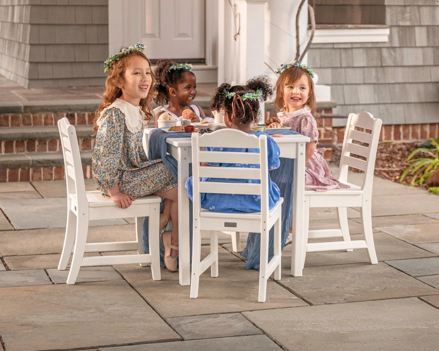 Back to cool! The Savannah Kids 5-Piece Dining Set from POLYWOOD invites kids to unleash their creativity, and you'll love the smooth, easy to clean lumber&mdash;no  splinters! Shop POLYWOOD at Ideal Decorating, Inc. today.