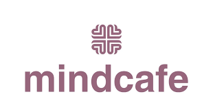 Logo of Mindcafe with a stylized purple symbol above the company name in lowercase letters.