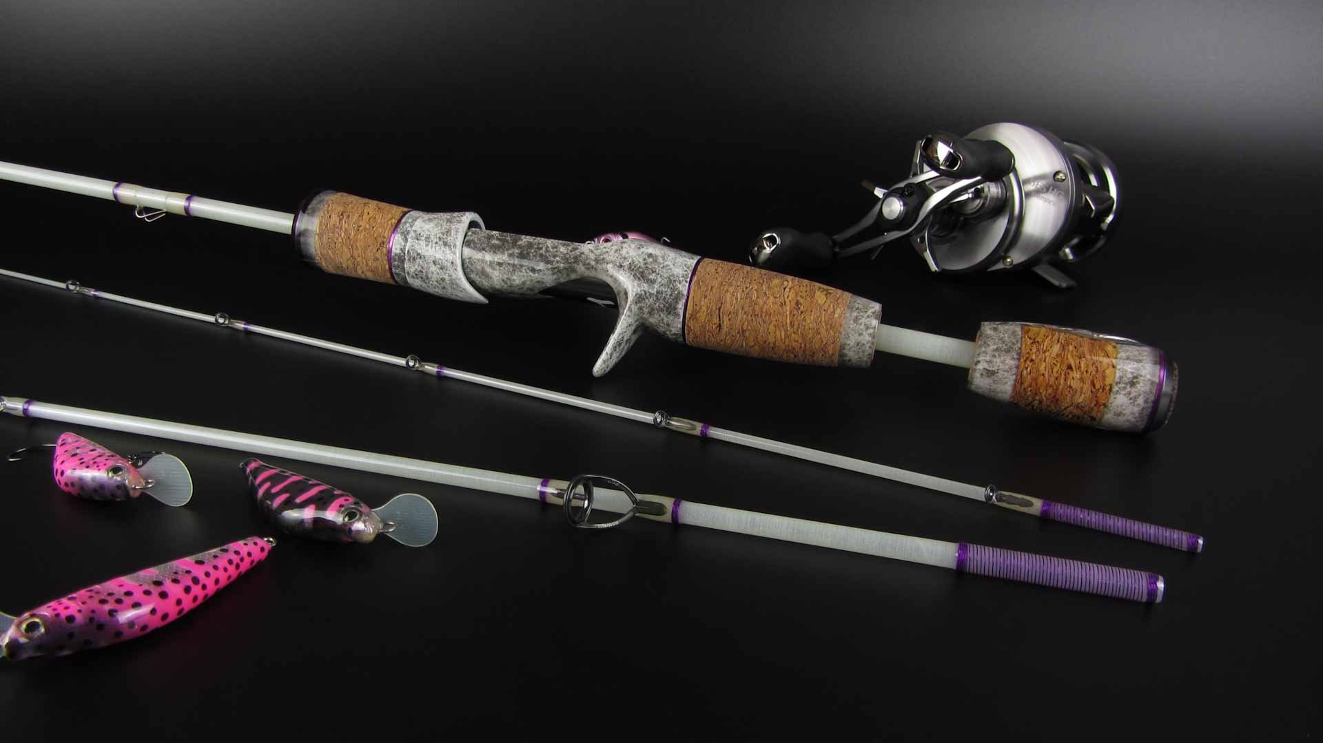 Purple cork custom glass bfs rod for trout
