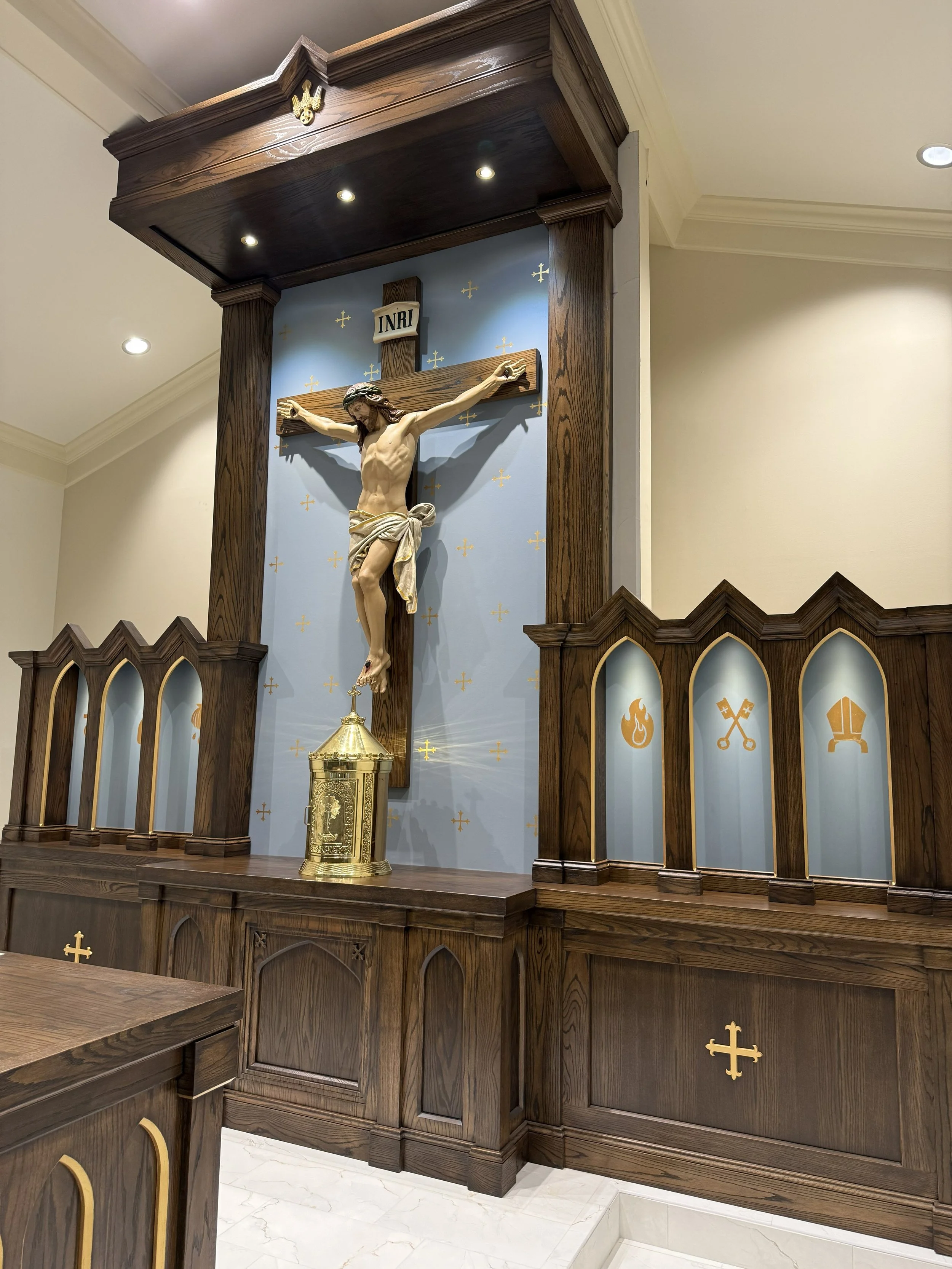 Reredos and Tabernacle Stand - Our Lady of Mercy - Henderson, LA