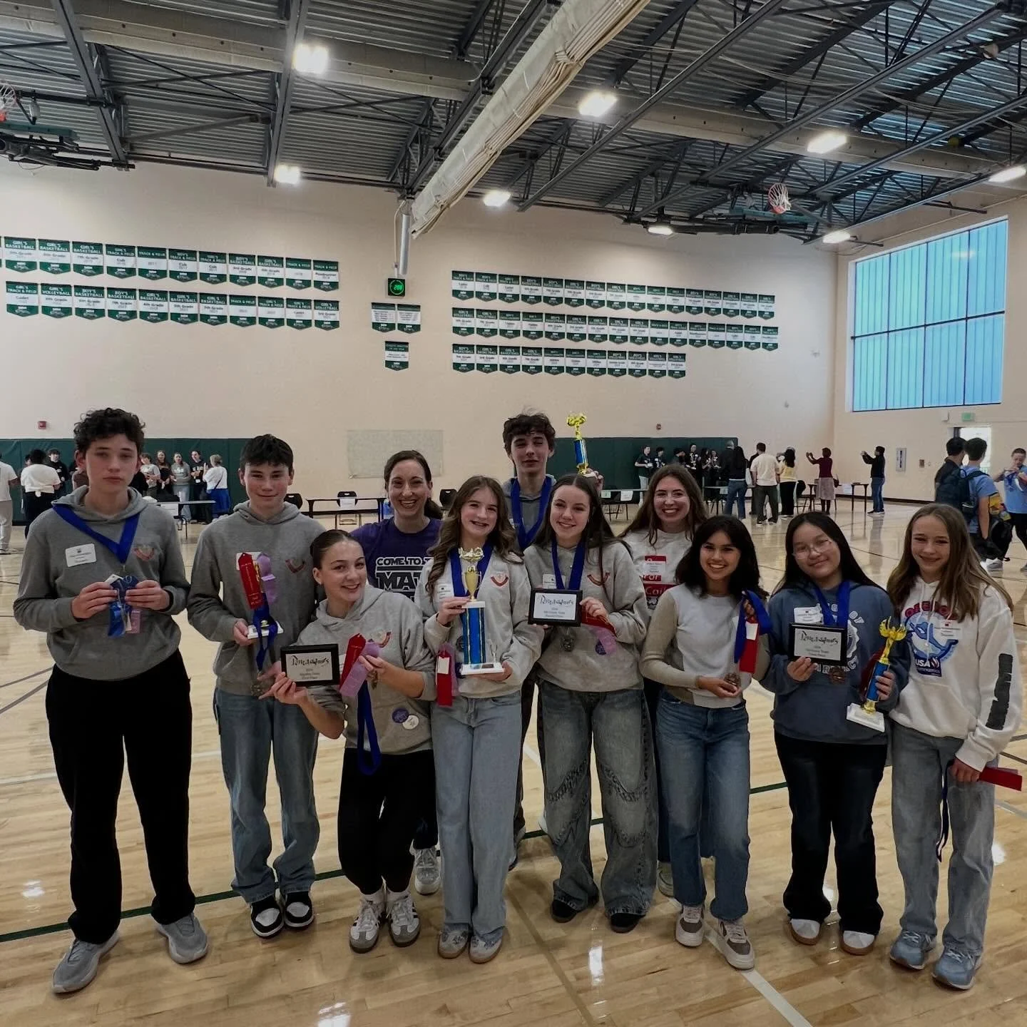 Pentagames 2026
Congratulations to our 7th and 8th graders who competed at Pentagames! 

Pentagames is a daylong event where students compete and solve a wide range of mathematics problems in five distinct formats. Each school is represented by three