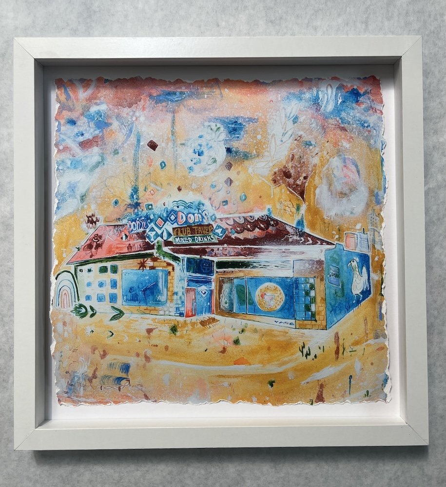 Max Kauffman "A club & a tavern! (Dons)" print FRAMED