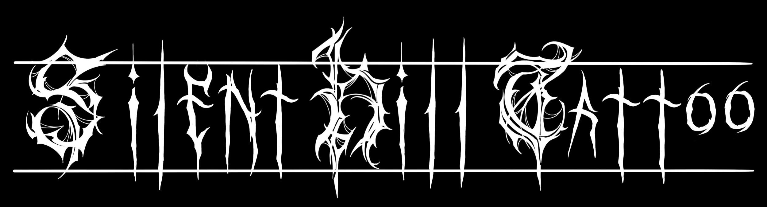 Black metal font tattoo