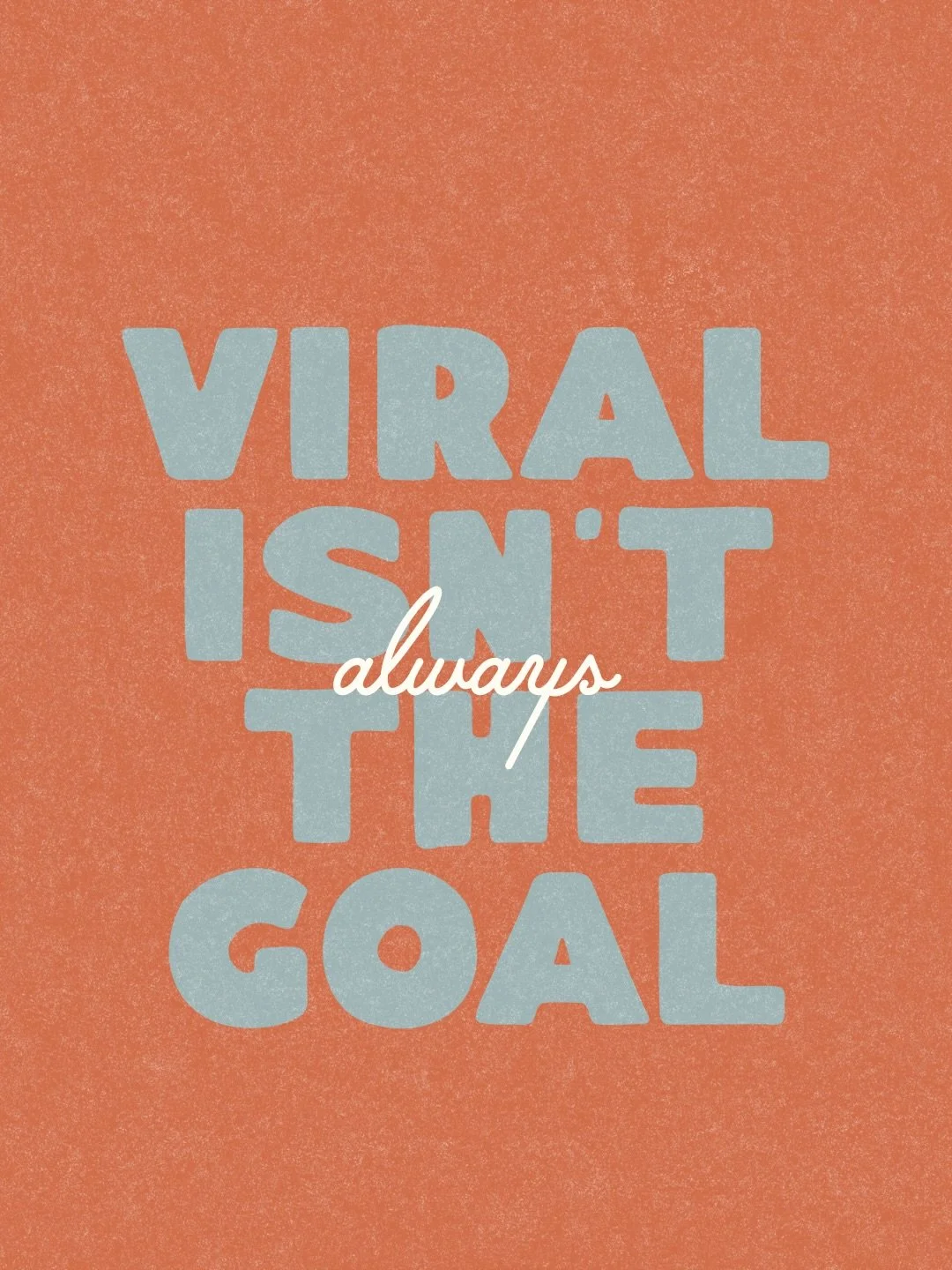 PSA: yes there are typos and grammatical errors. At least you know it&rsquo;s human-made 😆 Going viral isn&rsquo;t always the goal. 

Unless you want to be a full-time content, creator going viral, isn&rsquo;t always the answer 

Going viral can be 