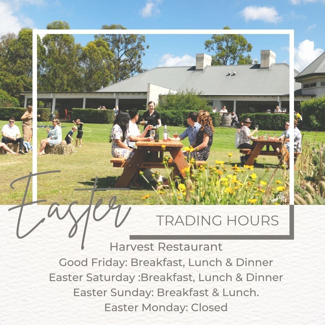 Harvest at RidgeView is open this Easter Long Weekend.
Join us in the Restaurant or a tasting in our Cellar Door.

Book now at www.ridgeview.com.au

 #foodandwine #huntervalleywinecountry #discoverhuntervalley #easter #vineyardviews #family