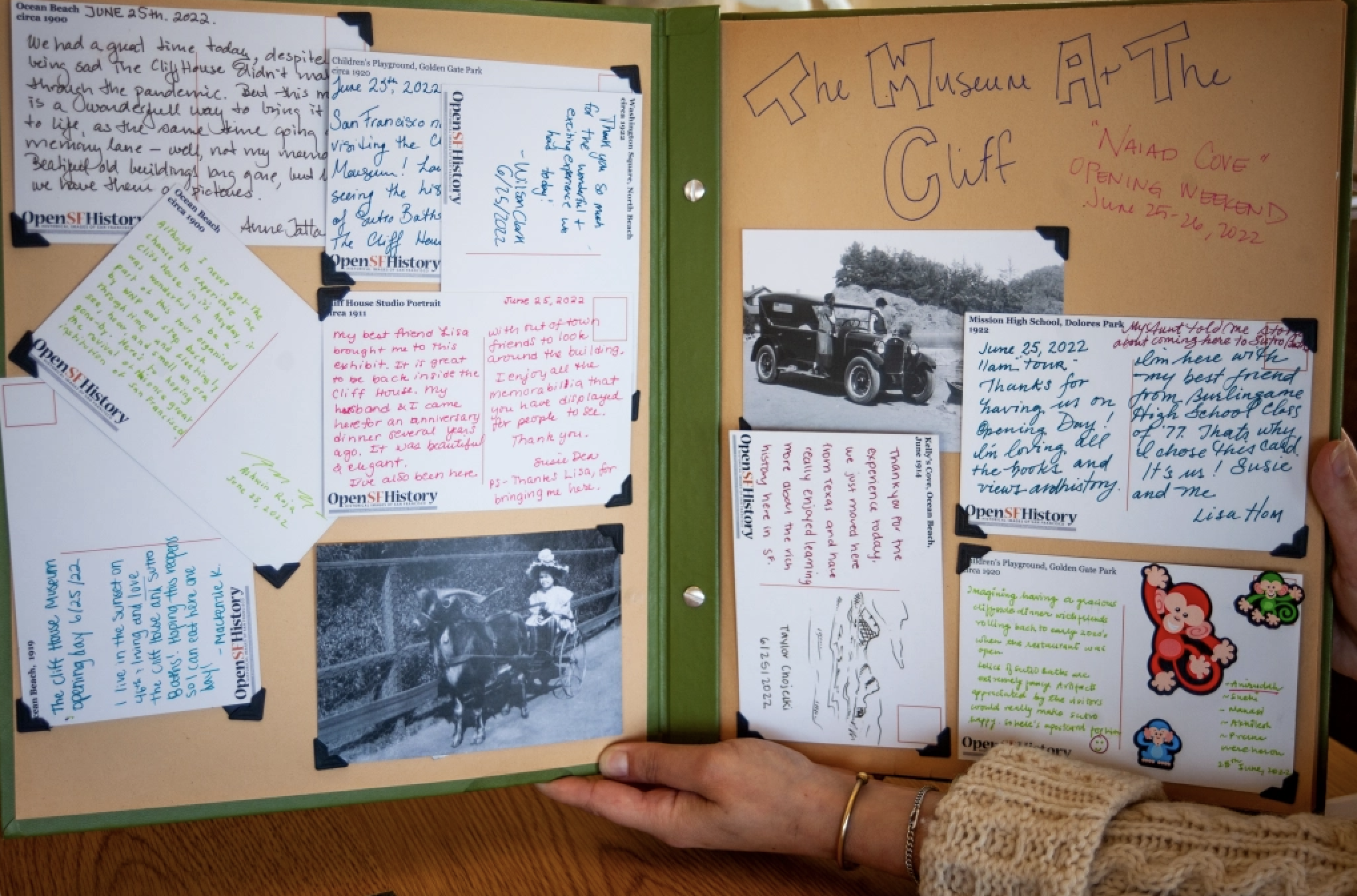 Naiad Cove Exhibition Guest Notes - Cliffhouse Restaurant, San Francisco