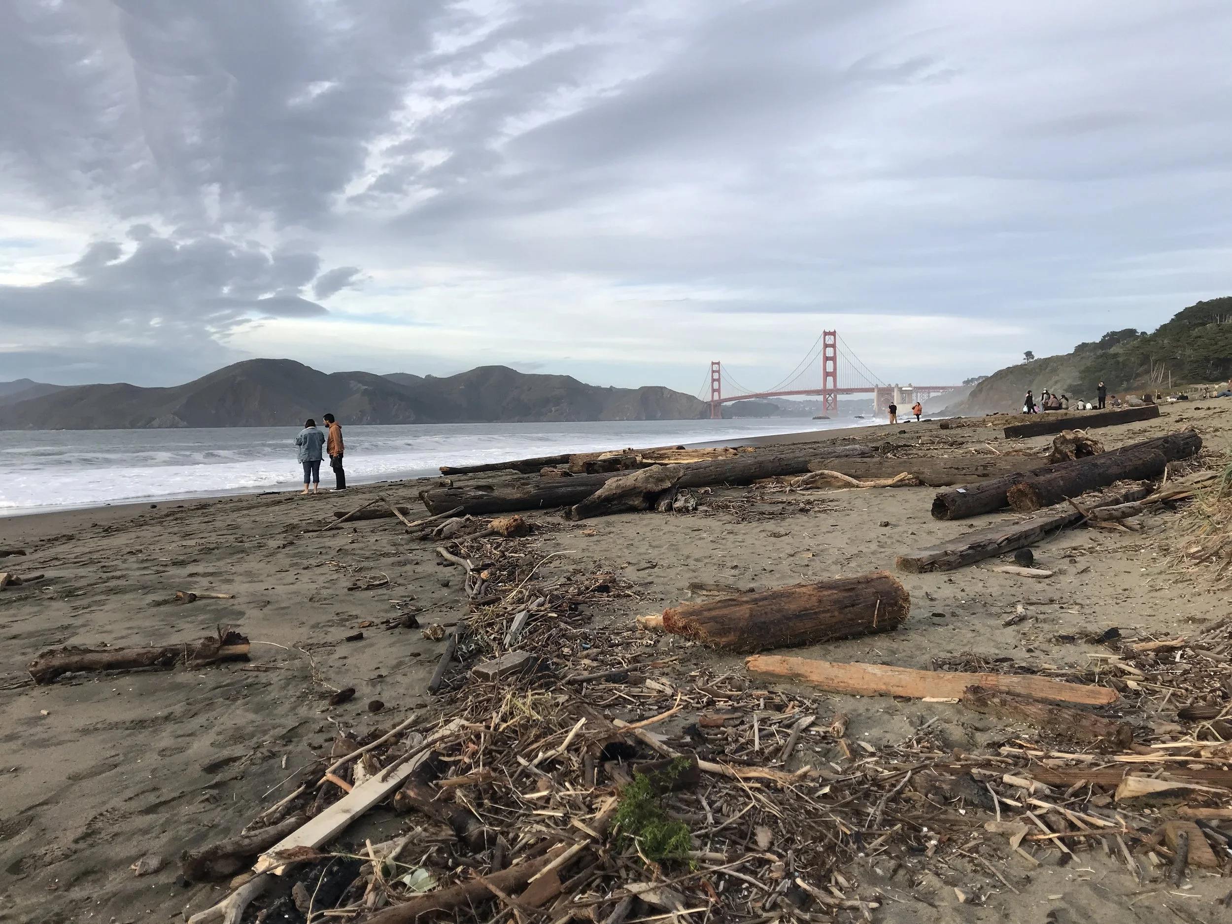 Baker Beach after High Tide and During Crab Fishing Season - San Francisco