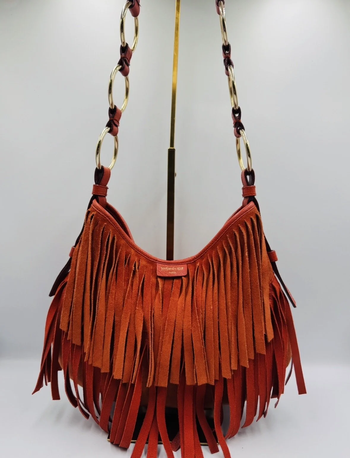 Early 2000’s Tom Ford Era Yves Saint Laurent Suede Fringe Bag.