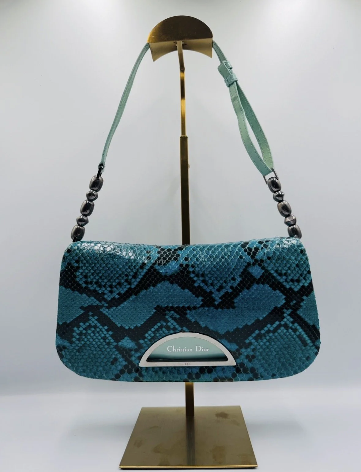 Christian Dior Galliano Era Blue Python Malice Bag