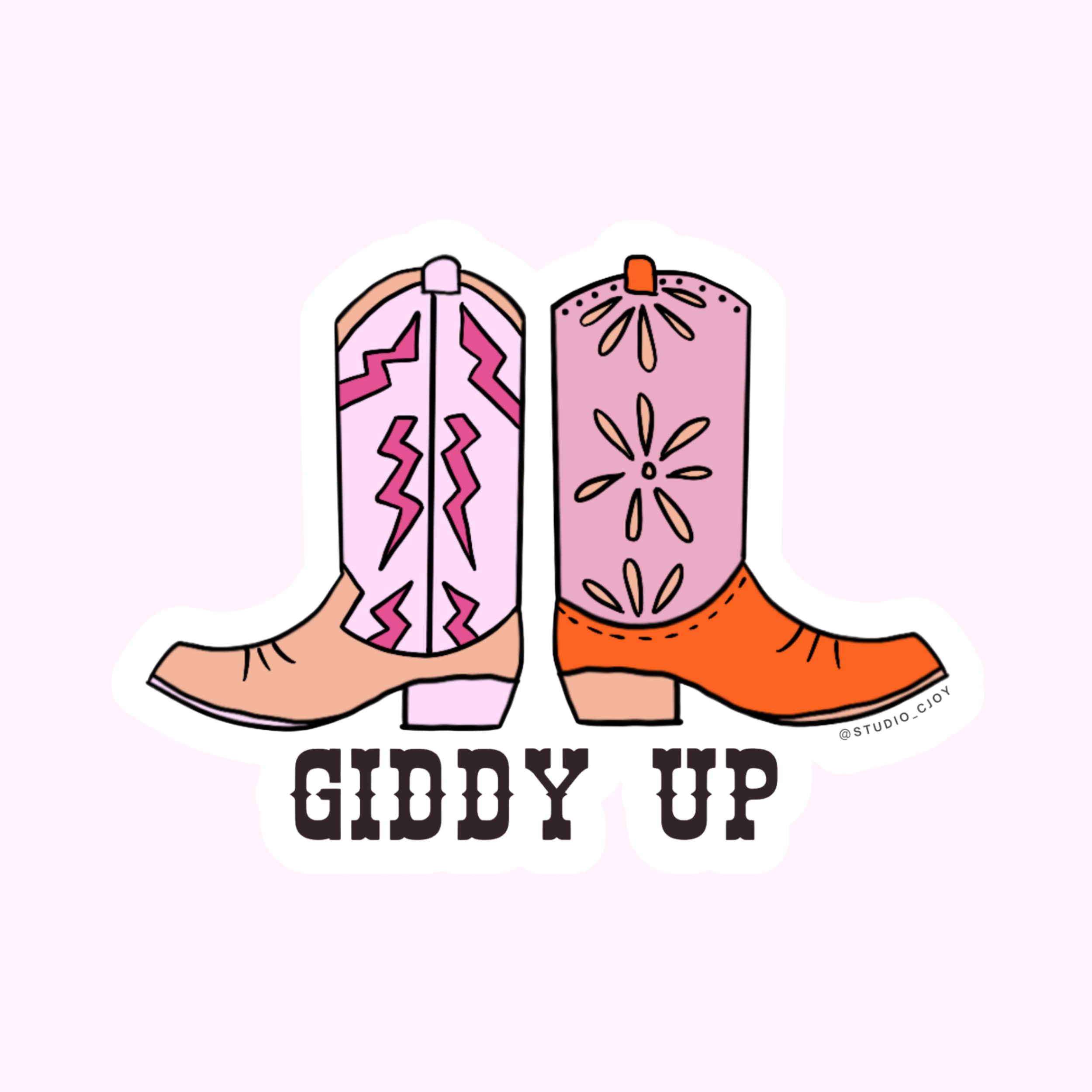 GIDDY UP Sticker