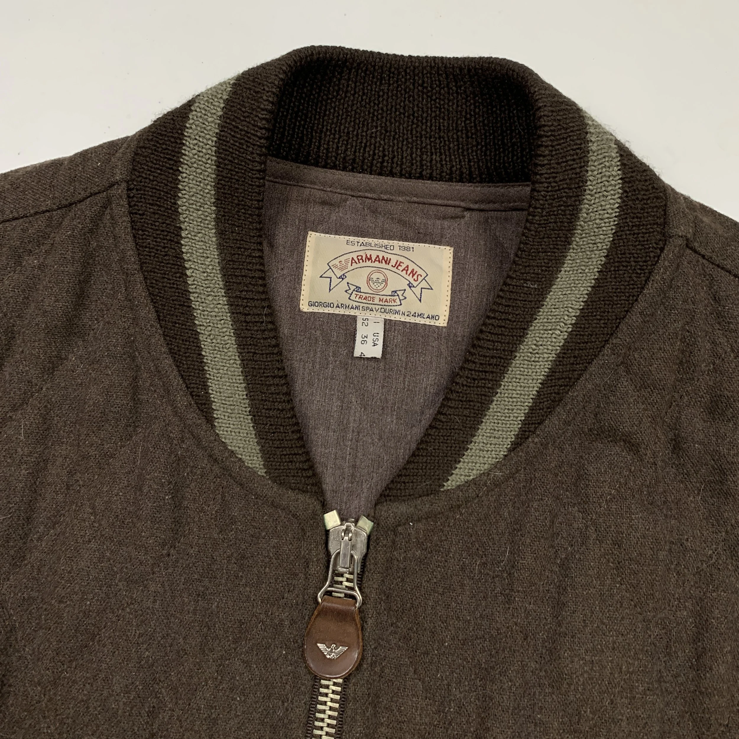 Armani Jeans Quilted Wool Bmbr Jkt Brwn5.jpg