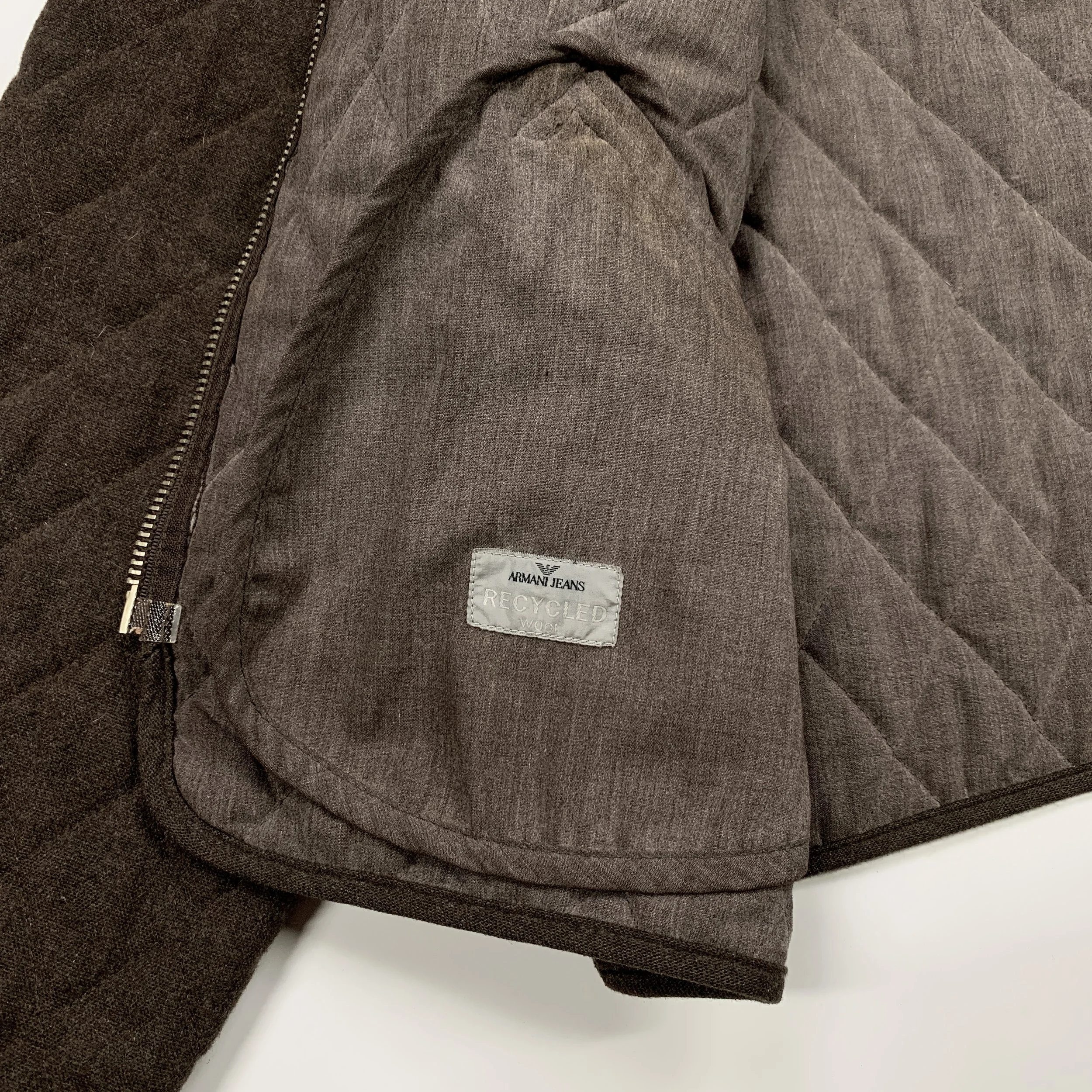 Armani Jeans Quilted Wool Bmbr Jkt Brwn6.jpg