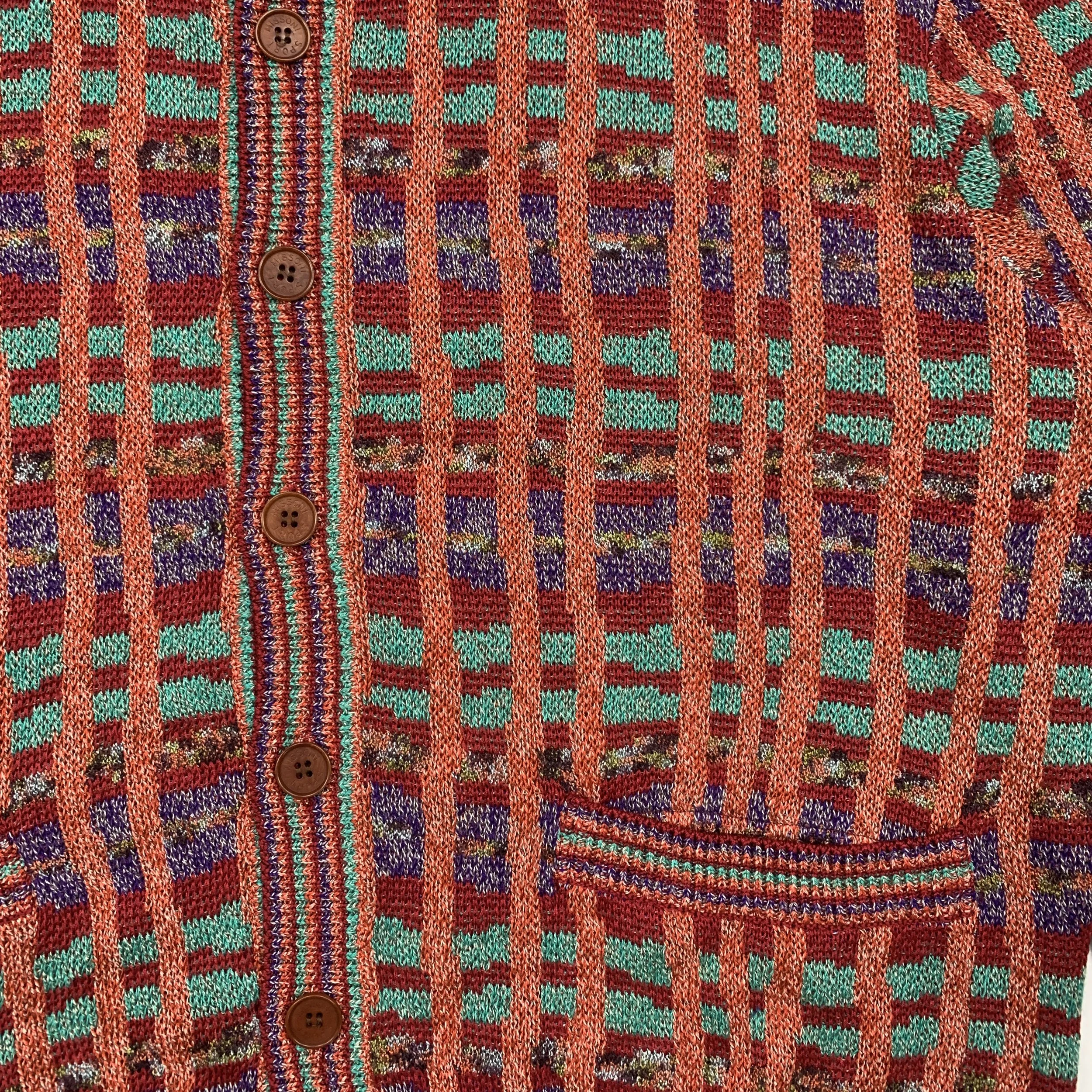 Missoni S 90s Heavy Plaid Cardigan Red4.jpg