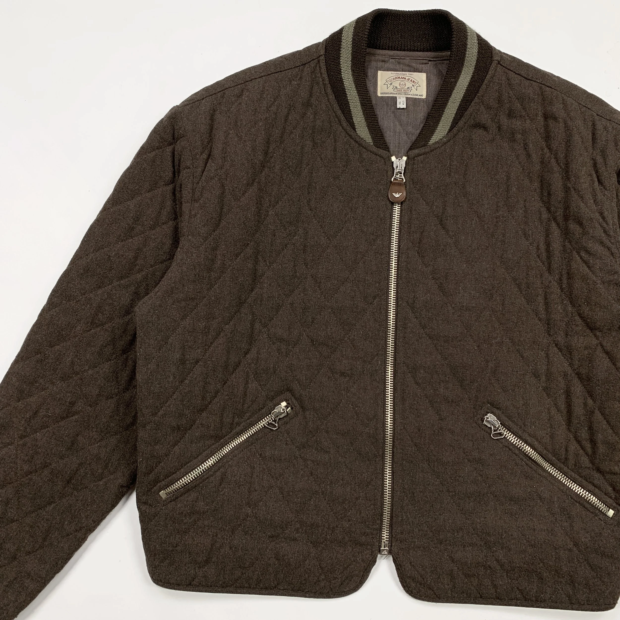 Armani Jeans Quilted Wool Bmbr Jkt Brwn3.jpg