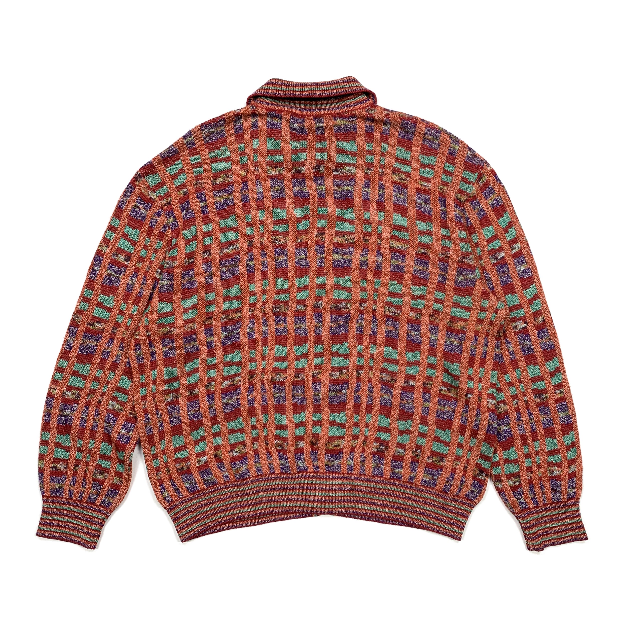 Missoni S 90s Heavy Plaid Cardigan Red2.jpg