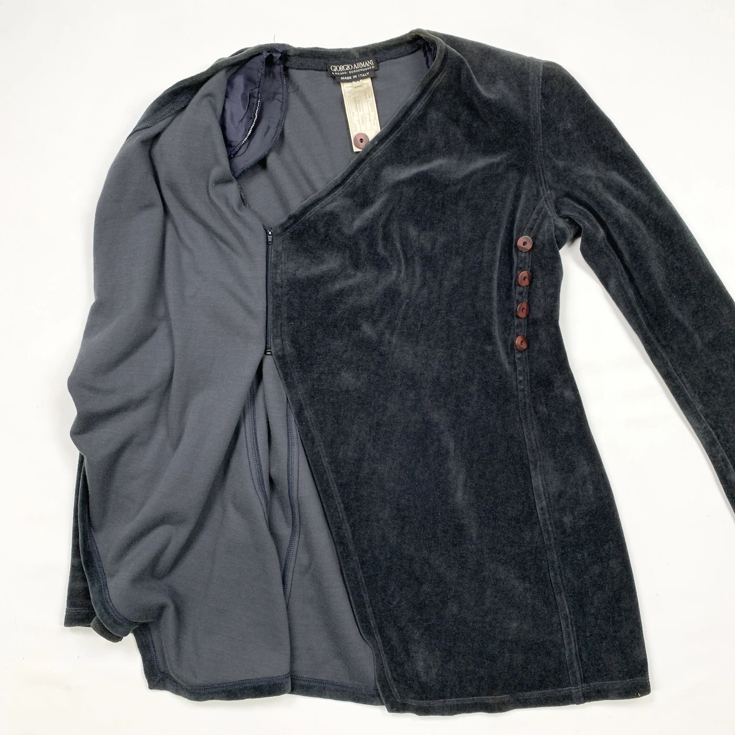 G Armani 90s Asym Velour Dress4.jpg