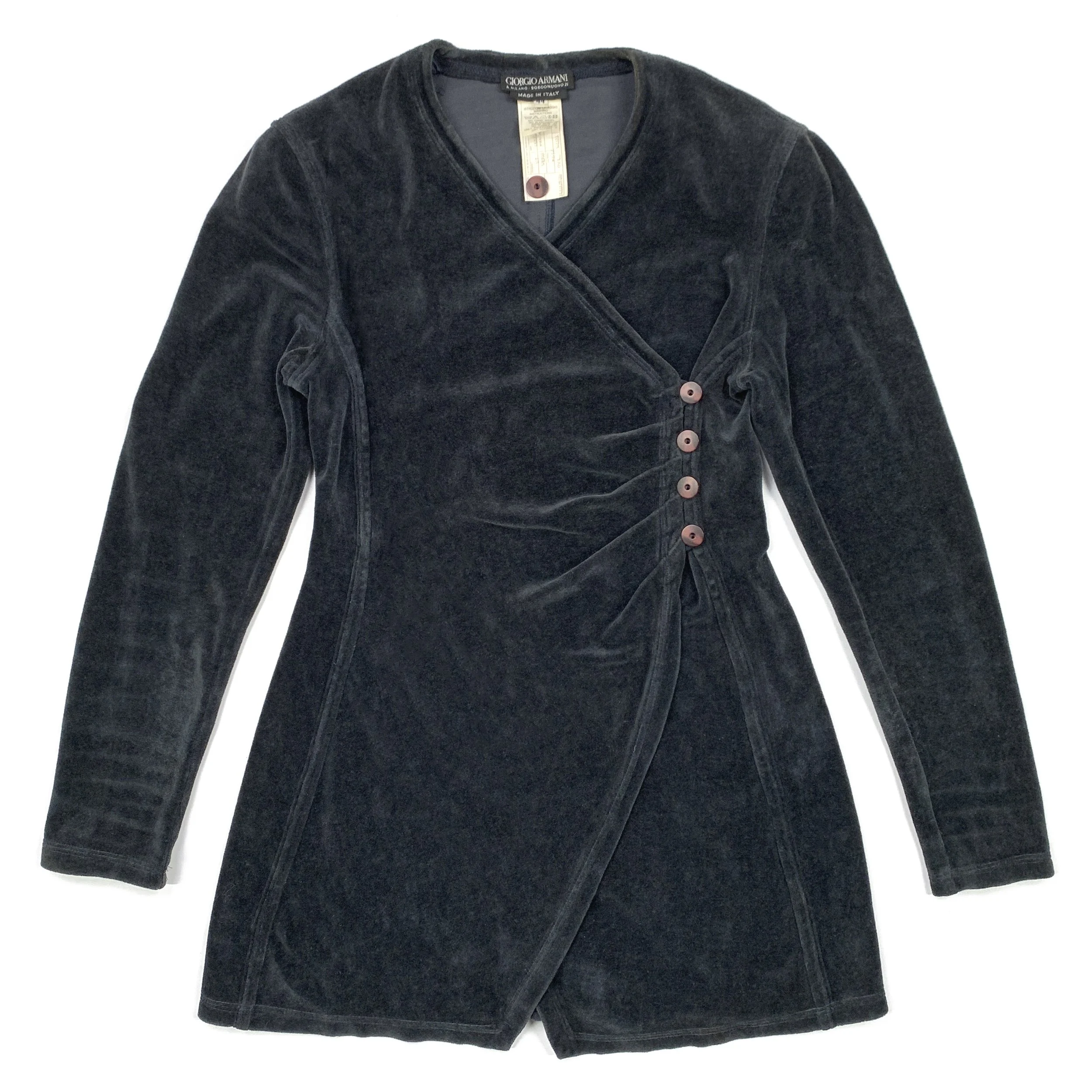 G Armani 90s Asym Velour Dress.jpg