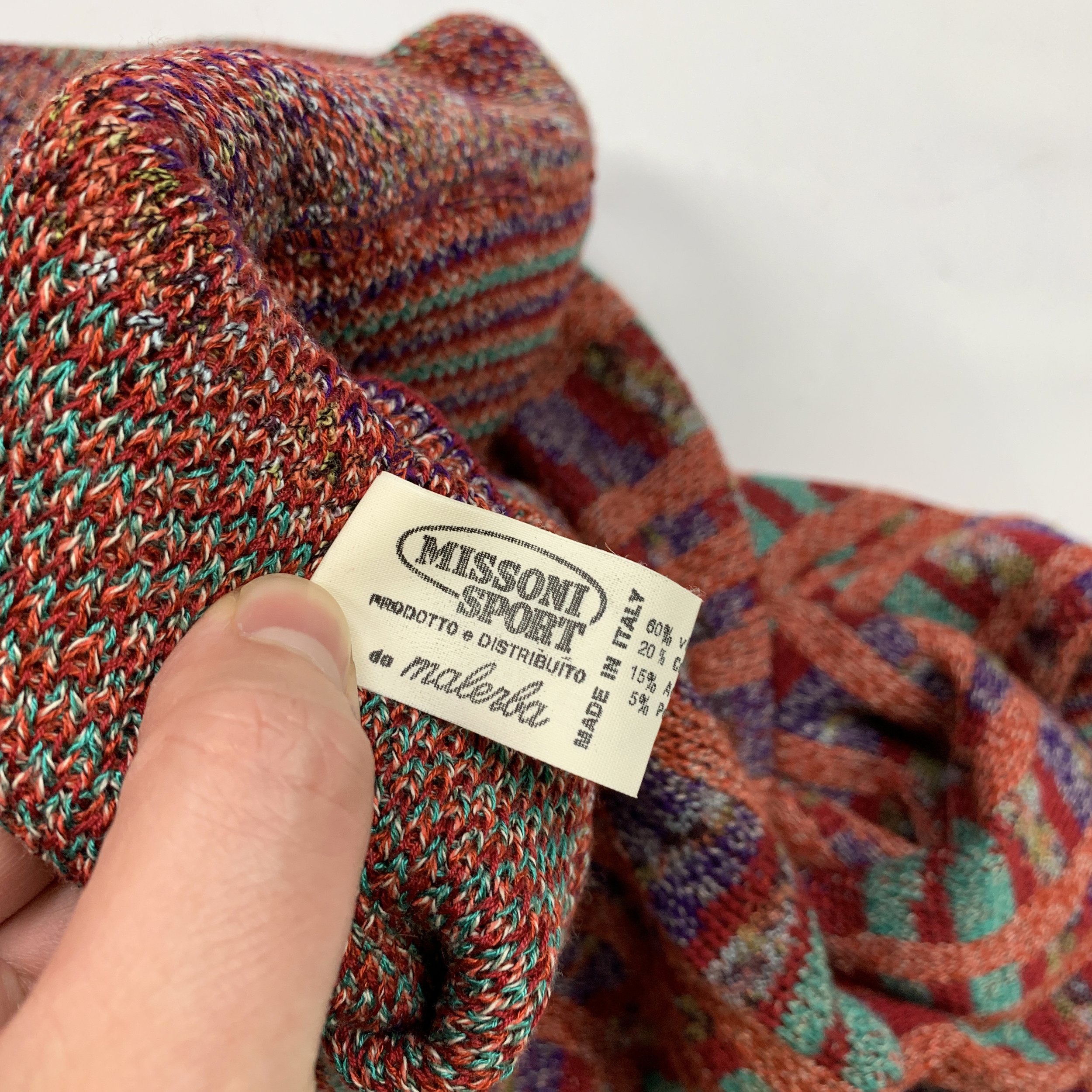 Missoni S 90s Heavy Plaid Cardigan Red7.jpg