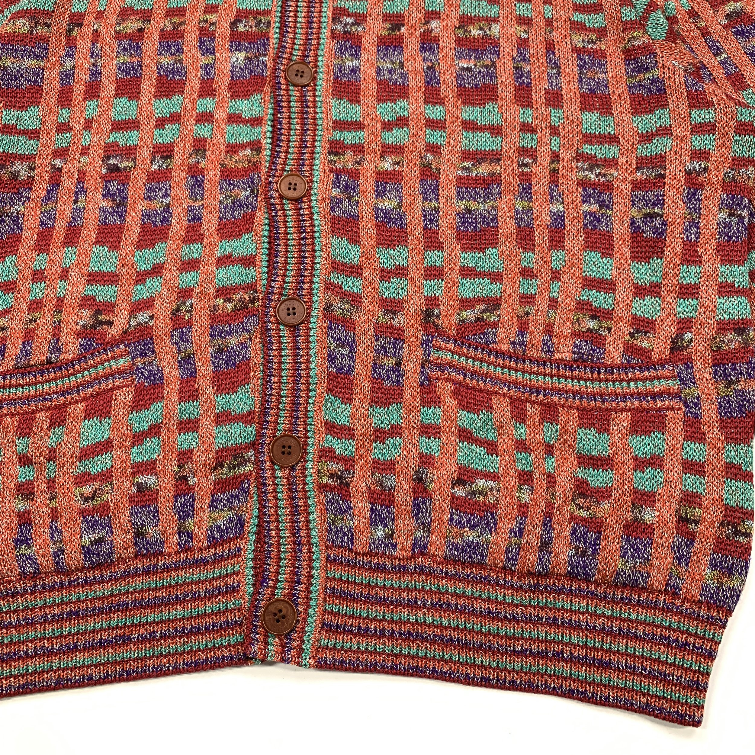Missoni S 90s Heavy Plaid Cardigan Red3.jpg