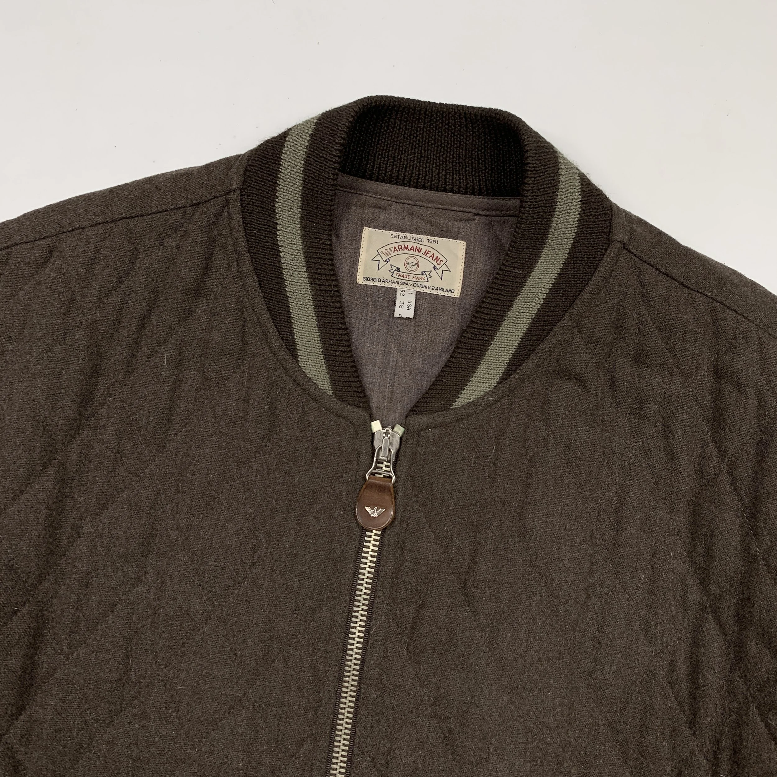 Armani Jeans Quilted Wool Bmbr Jkt Brwn4.jpg