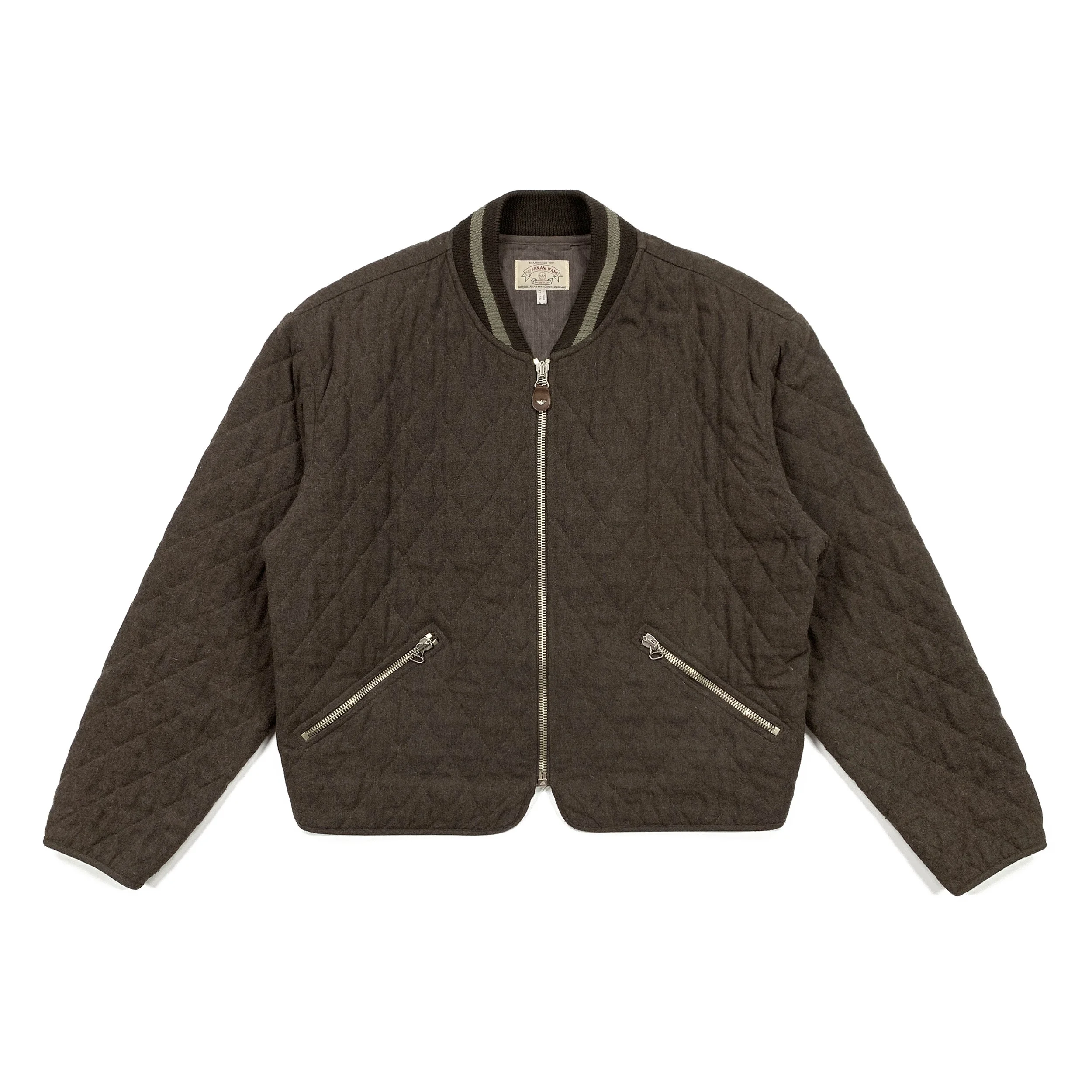 Armani Jeans Quilted Wool Bmbr Jkt Brwn.jpg