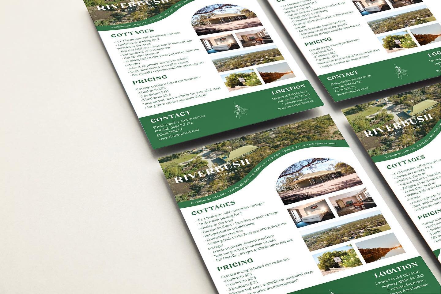 Riverbush Holiday Cottages&rsquo; flyer

Loved working on this project for @morganpfitzner . I had so much fun working with this biz as it shows off the beautiful landscape of the riverland. 

#design #graphicdesigner #riverland #flyer #river #graphi