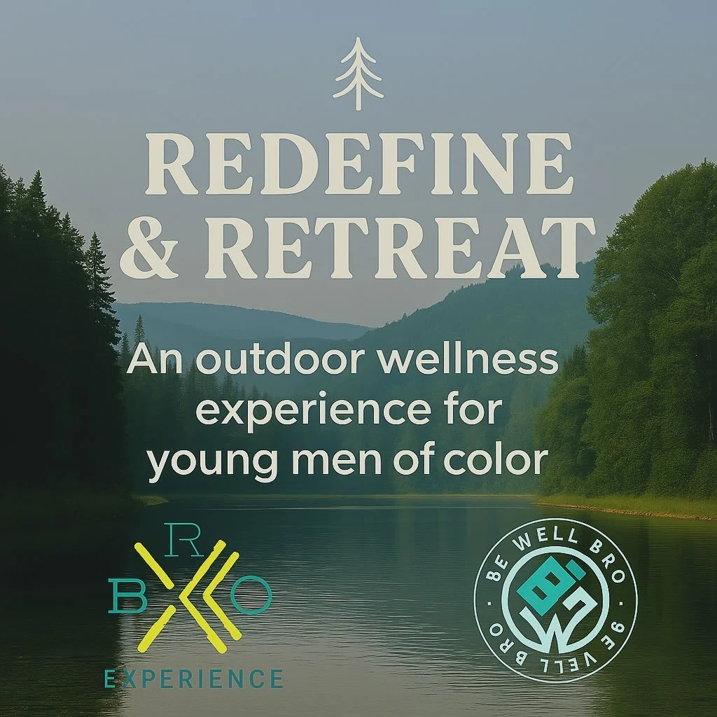 Day One Recap: Redefine & Retreat 🌿
Slide 1 — We arrived with open minds and the intention to redefine what wellness looks like for Black men & boys.
Slide 2 — Amongst the flowers, we grounded ourselves in nature’s beauty