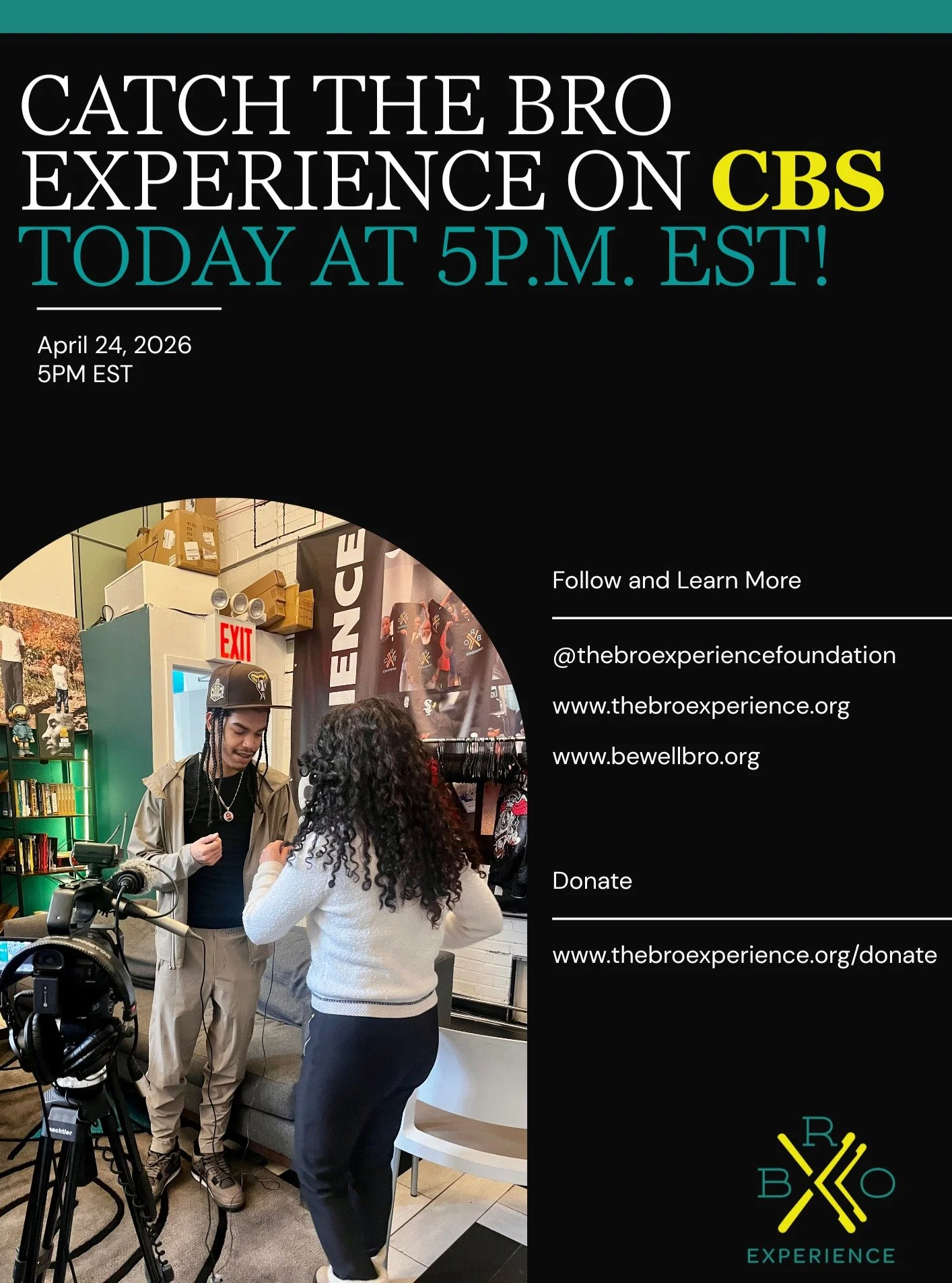 WE'RE ON @cbsnewyork TONIGHT 
CBS News New York &bull; 5PM

Make sure to like, share, and spread the word! 

#cbs #nonprofit #mentalhealth #mensmentalhealth #live