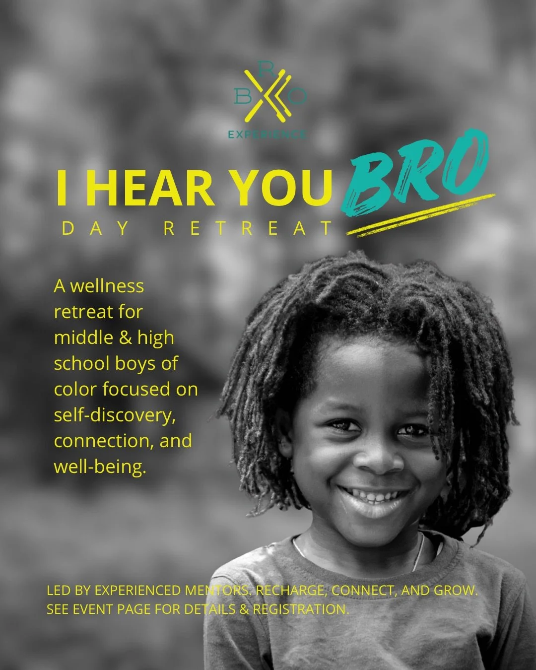 This is your sign: The BRO Experience Foundation&rsquo;s "I HEAR YOU BRO DAY RETREAT" is just 7 days away! This transformative retreat is built for boys of color to grow, connect, and thrive in a safe, supportive space. 🌱 Don&rsquo;t miss 