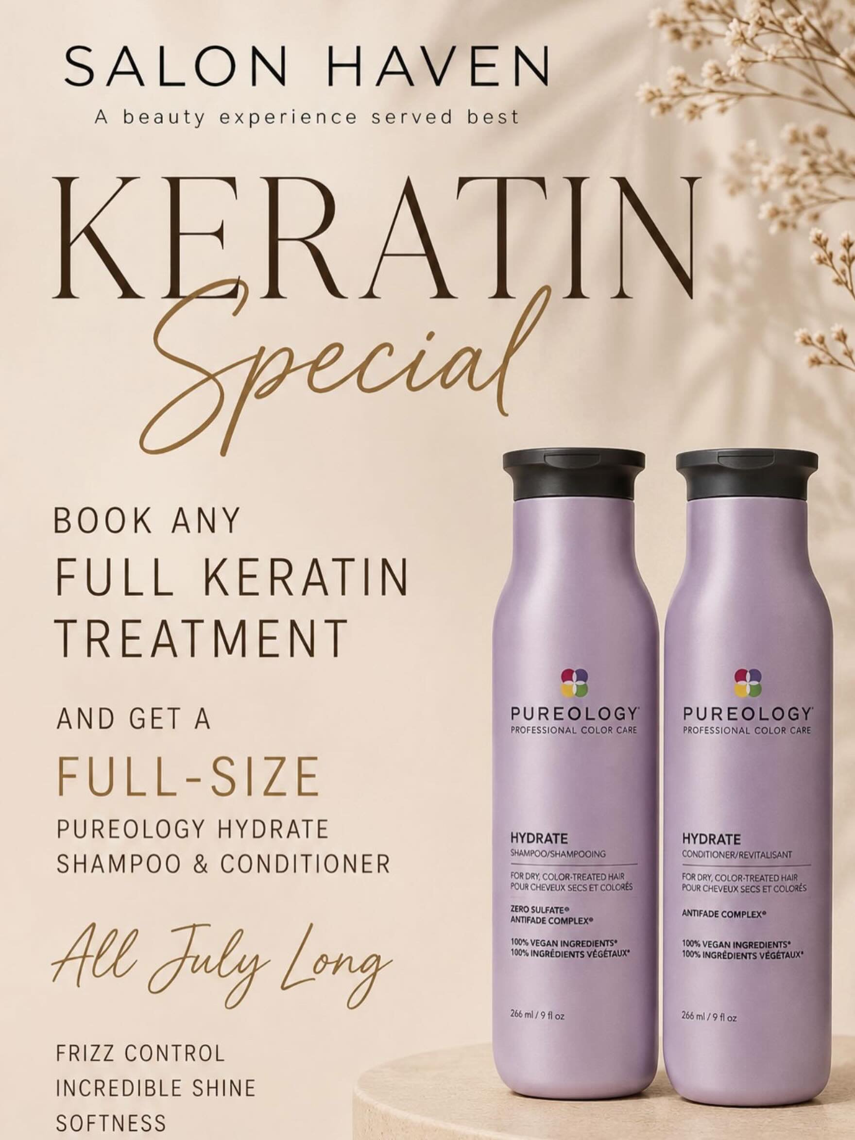 Beat the heat with a Keratin Smoothing Treatment @salon.haven.naperville! Humidity wont stand a chance. ✨

Say goodbye to frizz, cut your styling time, and enjoy smoother, shinier, healthier-looking hair for weeks. Our Keratin Smoothing Treatment hel