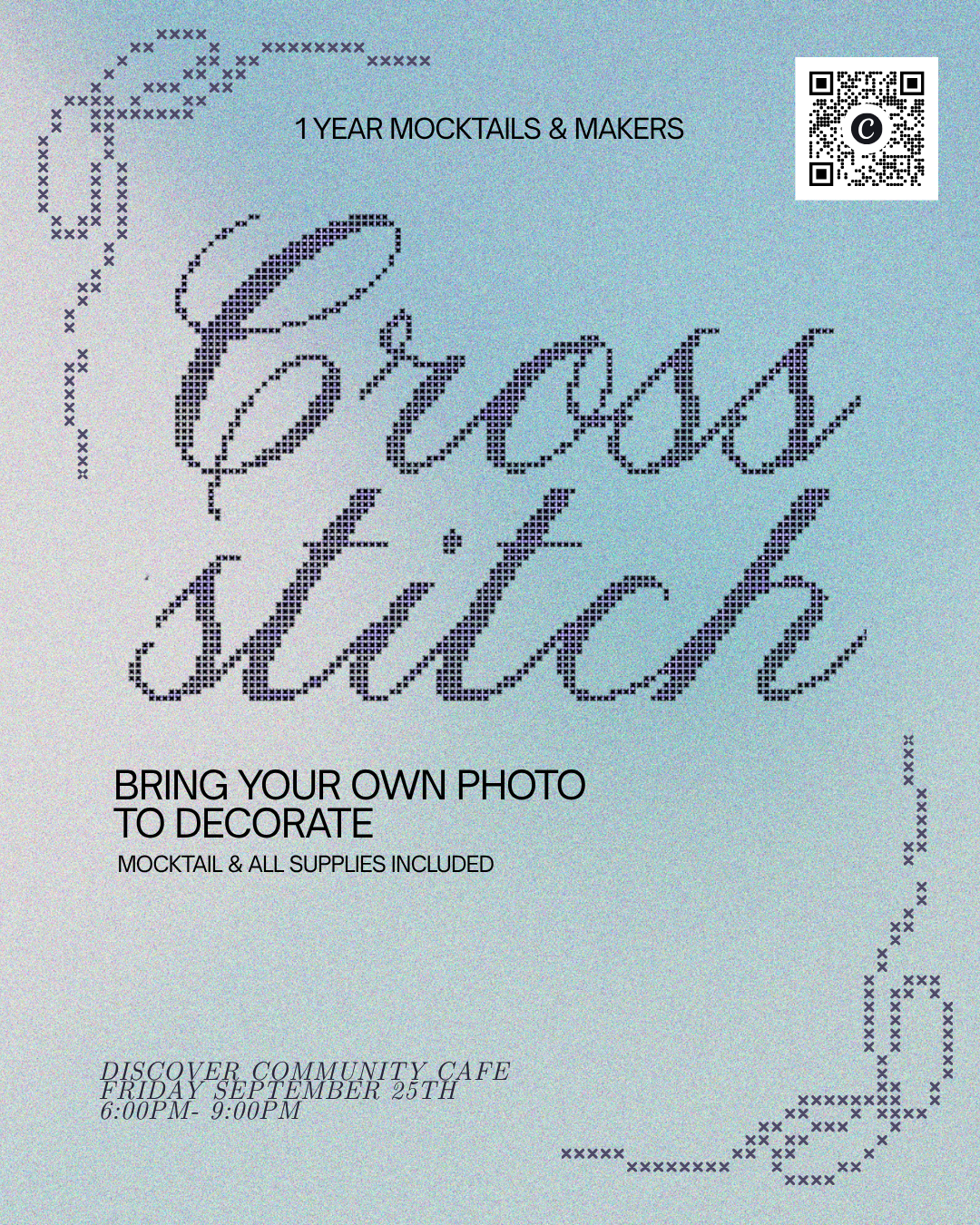 Mocktails & Makers 1 year anniversary: Cross Stitch