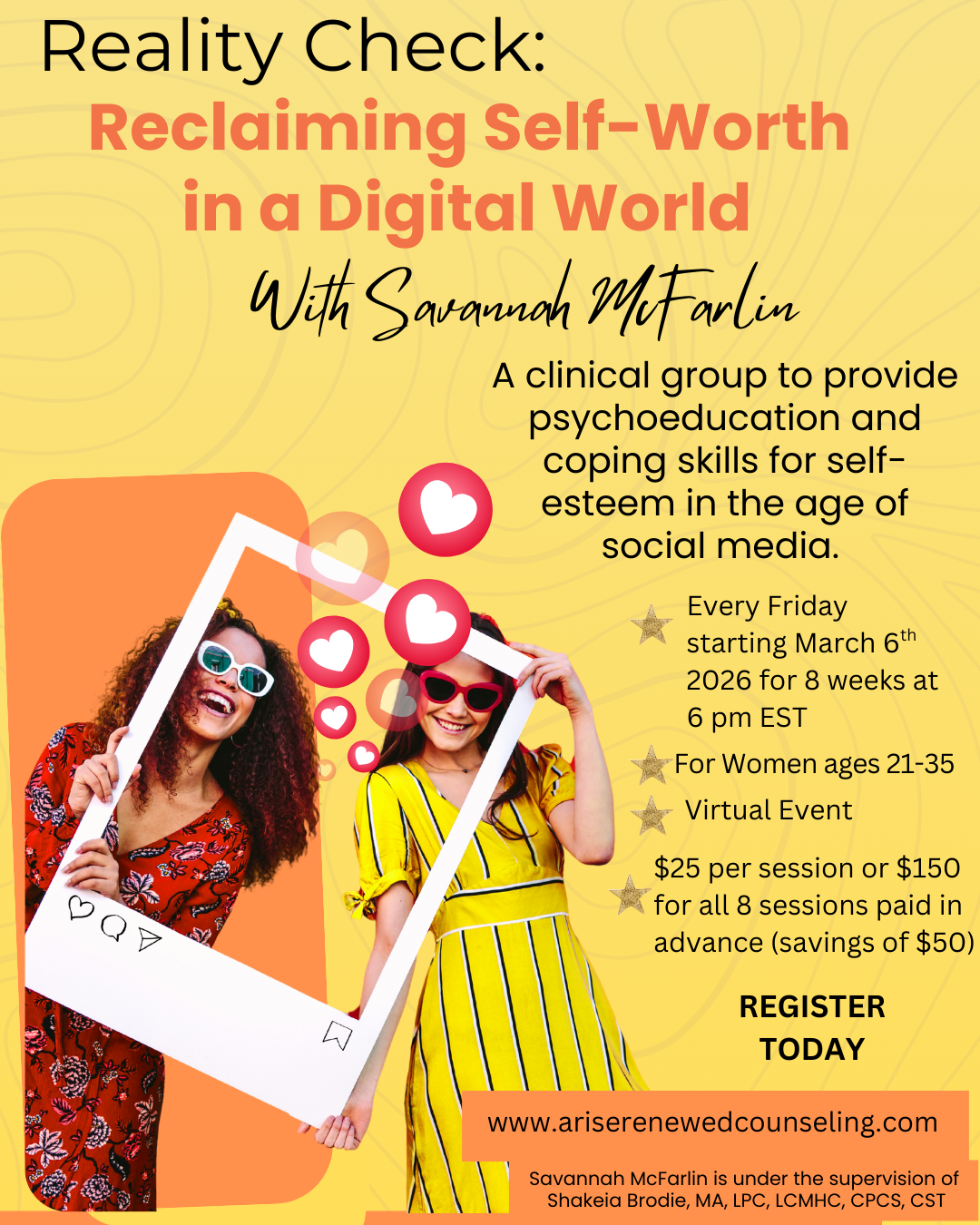 Reality Check: Reclaiming Self Worth in a Digital Age (8 week bundle)
